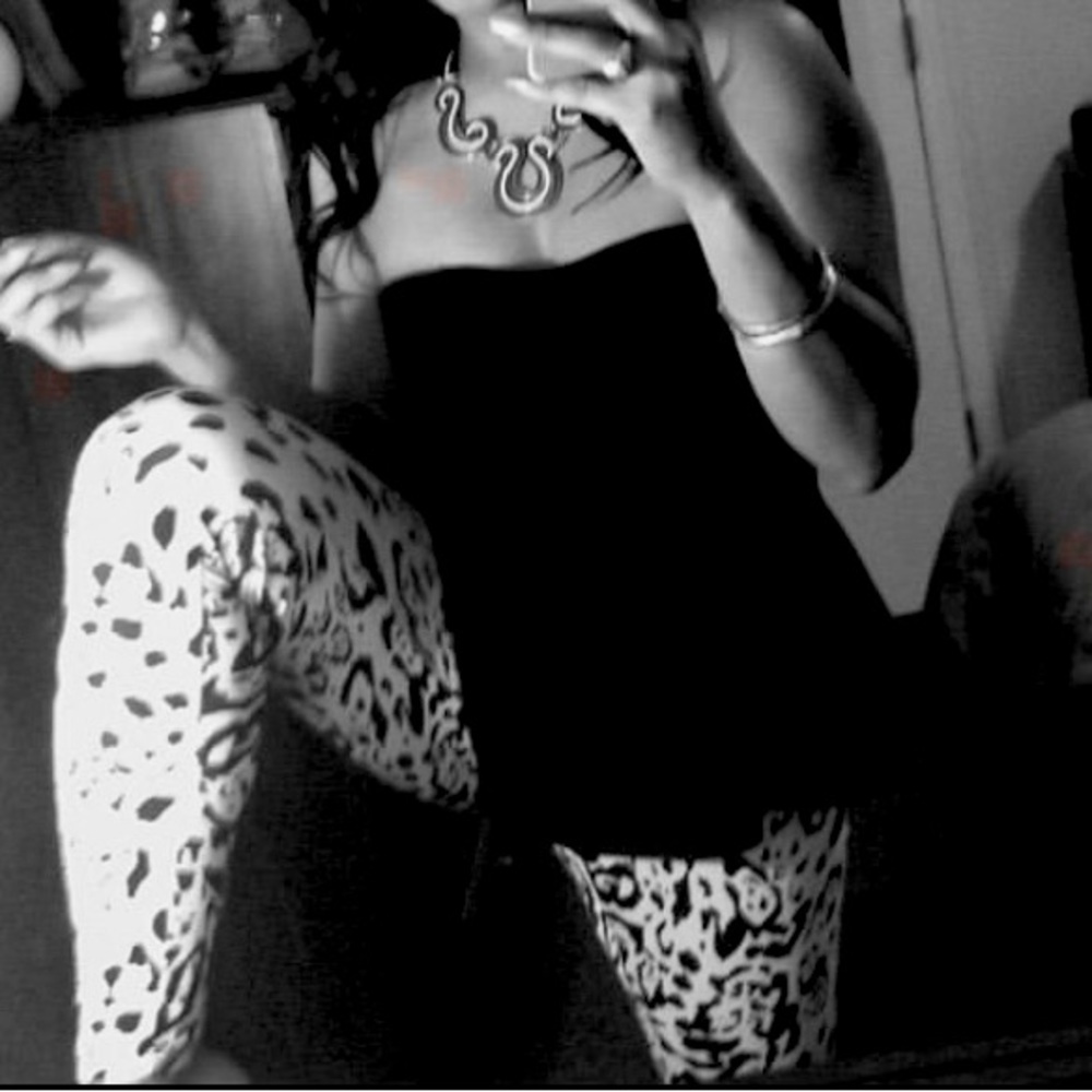 SM/M one piece, black and white animal print jumpsuit